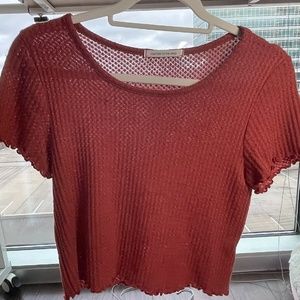 Orange sweater short sleeve top